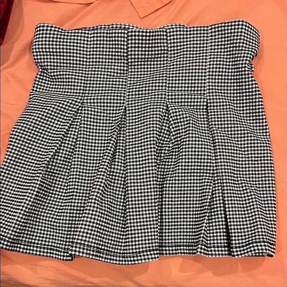 Black and White Checkered Mini Skirt